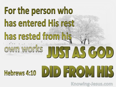 Hebrews 4:10 Rest From Your Work (white)